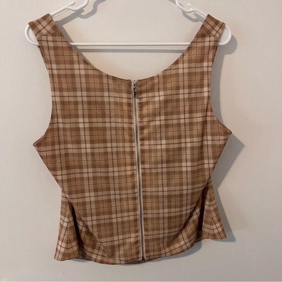 Miaou Imogene Corset Blouse Top Plaid Tank XXL 2XL Plus Size Zipper - Picture 4 of 7